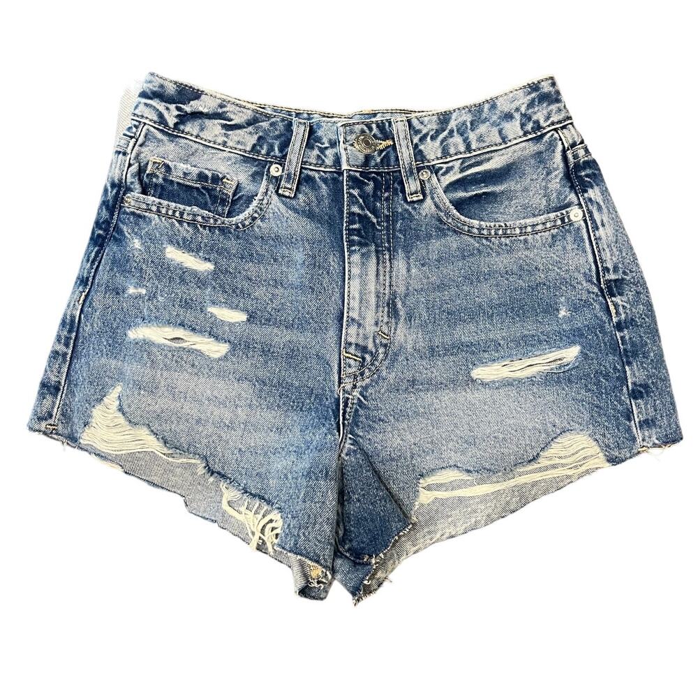 Retro High Rise Denim Jean Shorts